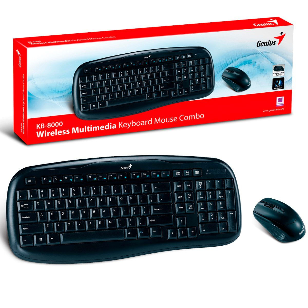 TECLADO / MOUSE INALAMBRICO GENIUS KB-8000X