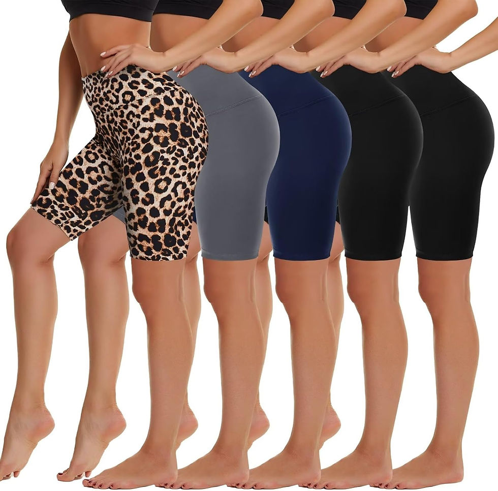 Thumbnail: HIGHDAYS 5 Pack Biker Shorts Women - 5"/8" High Waist Spandex Workout Yoga Runn