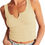 Thumbnail: Artfish Women's Scoop Neck Sleeveless Knit Ribbed Fitted Casual Crop Tank Top
