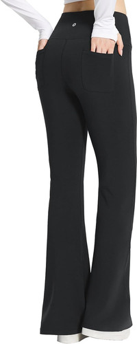 BALEAF Yoga Trousers Women's Flared Cotton Trousers With Pockets