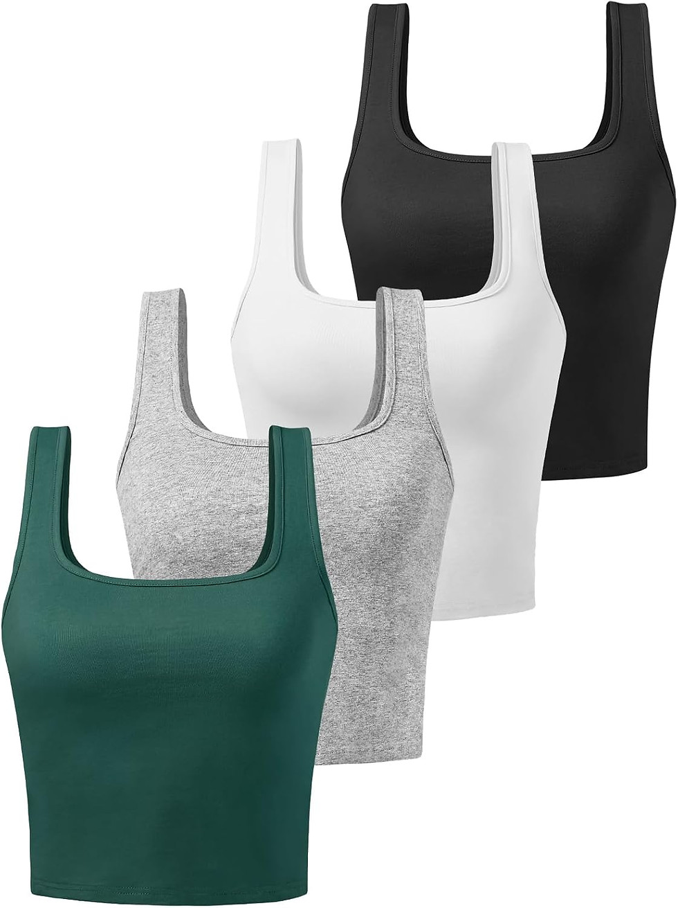 Thumbnail: Cotton Workout Crop Tank Top for Women Racerback Yoga Tank Tops Athletic Sports