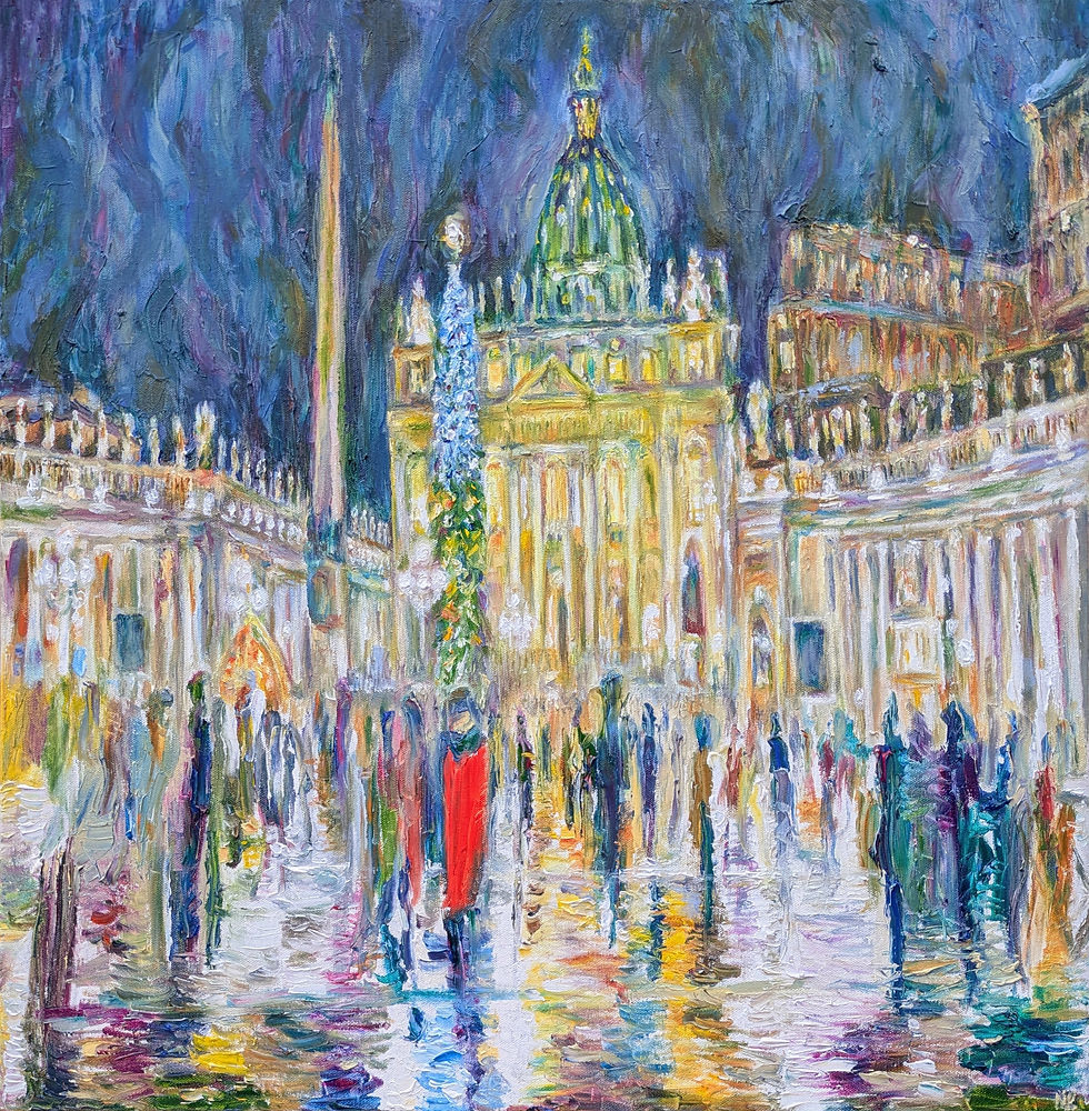 'Christmas at St Peter’s, Vatican City' Original Painting