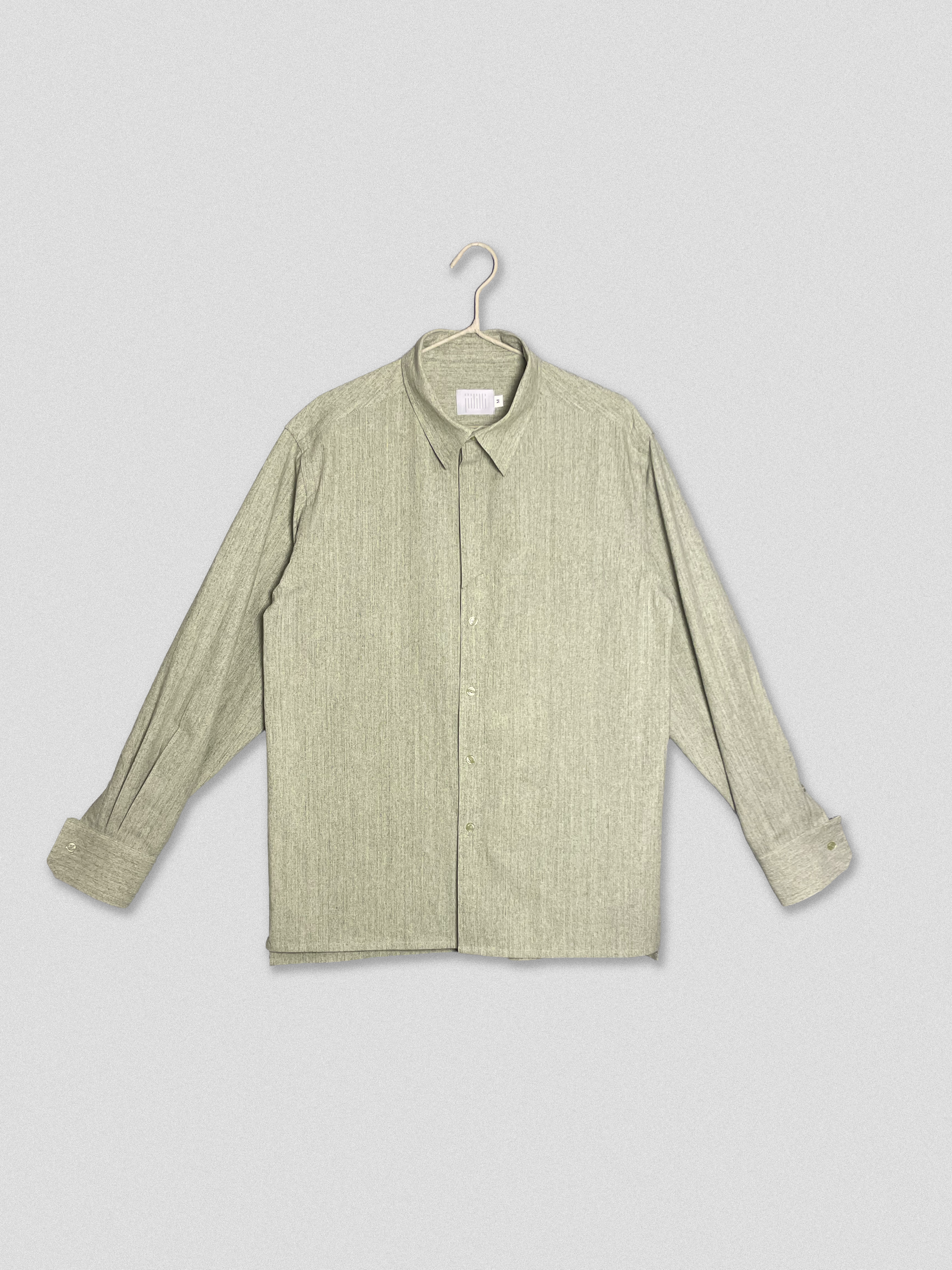 "Green Blossom"紗染半蓋釦休閒長袖襯衫