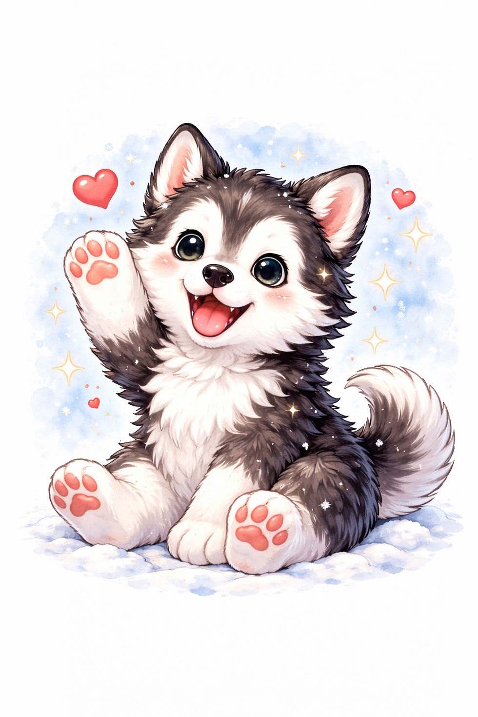 Thumbnail: Husky Kawaii Sticker Set 