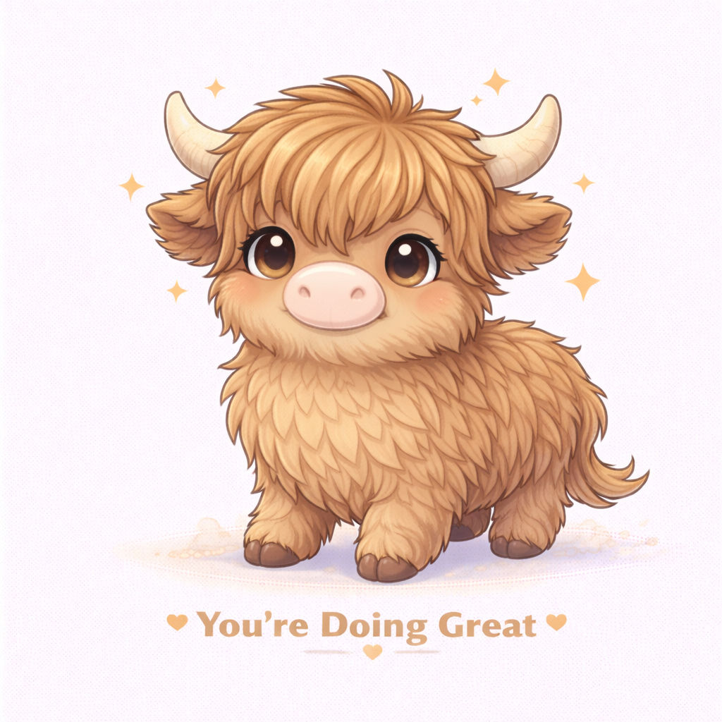 Highland Cow Sticker Affirmation Set