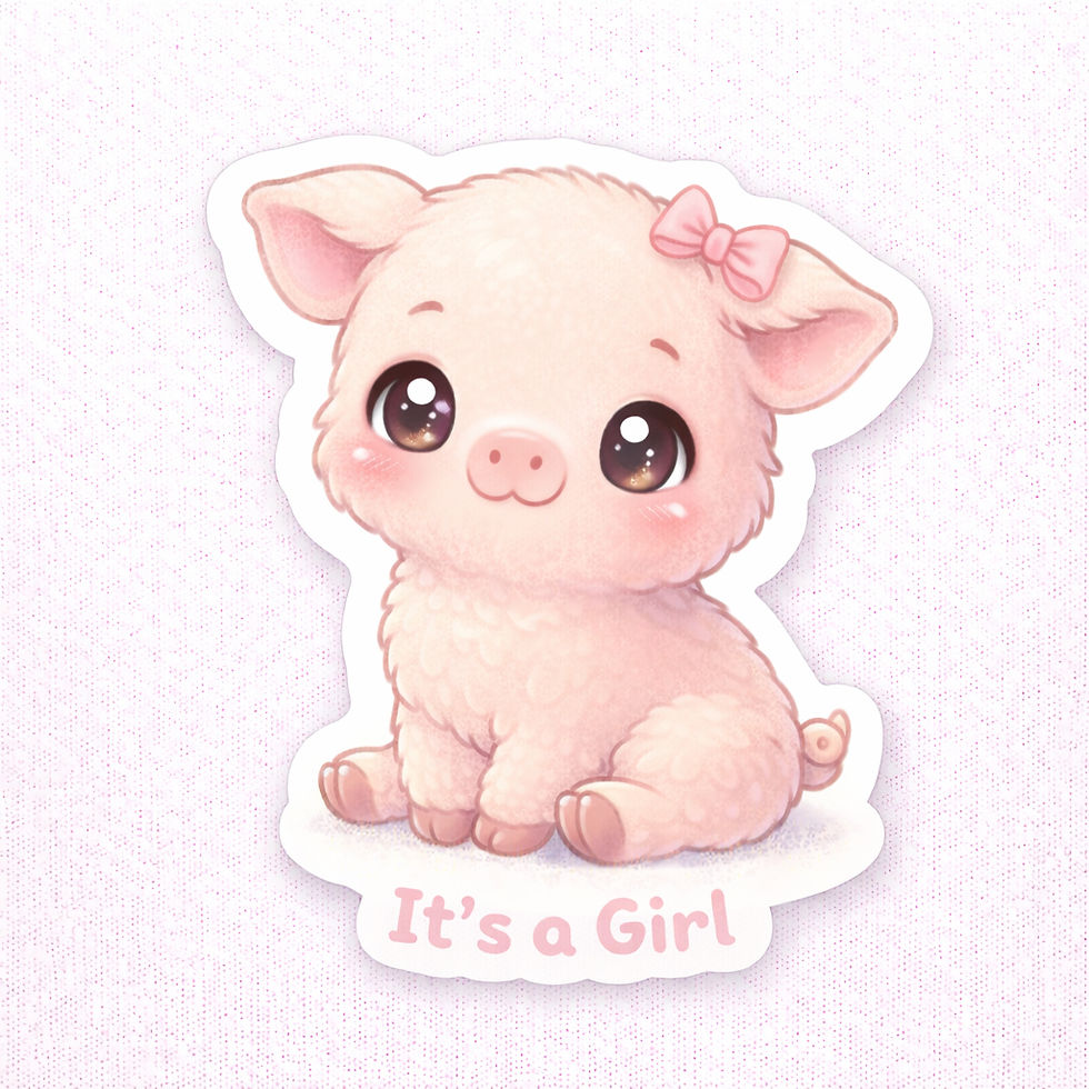 Thumbnail: It’s a Girl Baby Farm Animals Stickers 