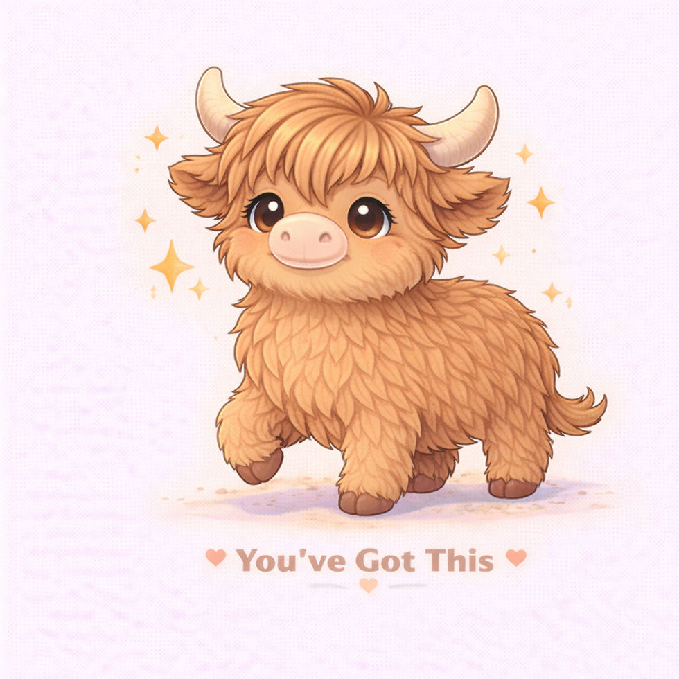Thumbnail: Highland Cow Sticker Affirmation Set