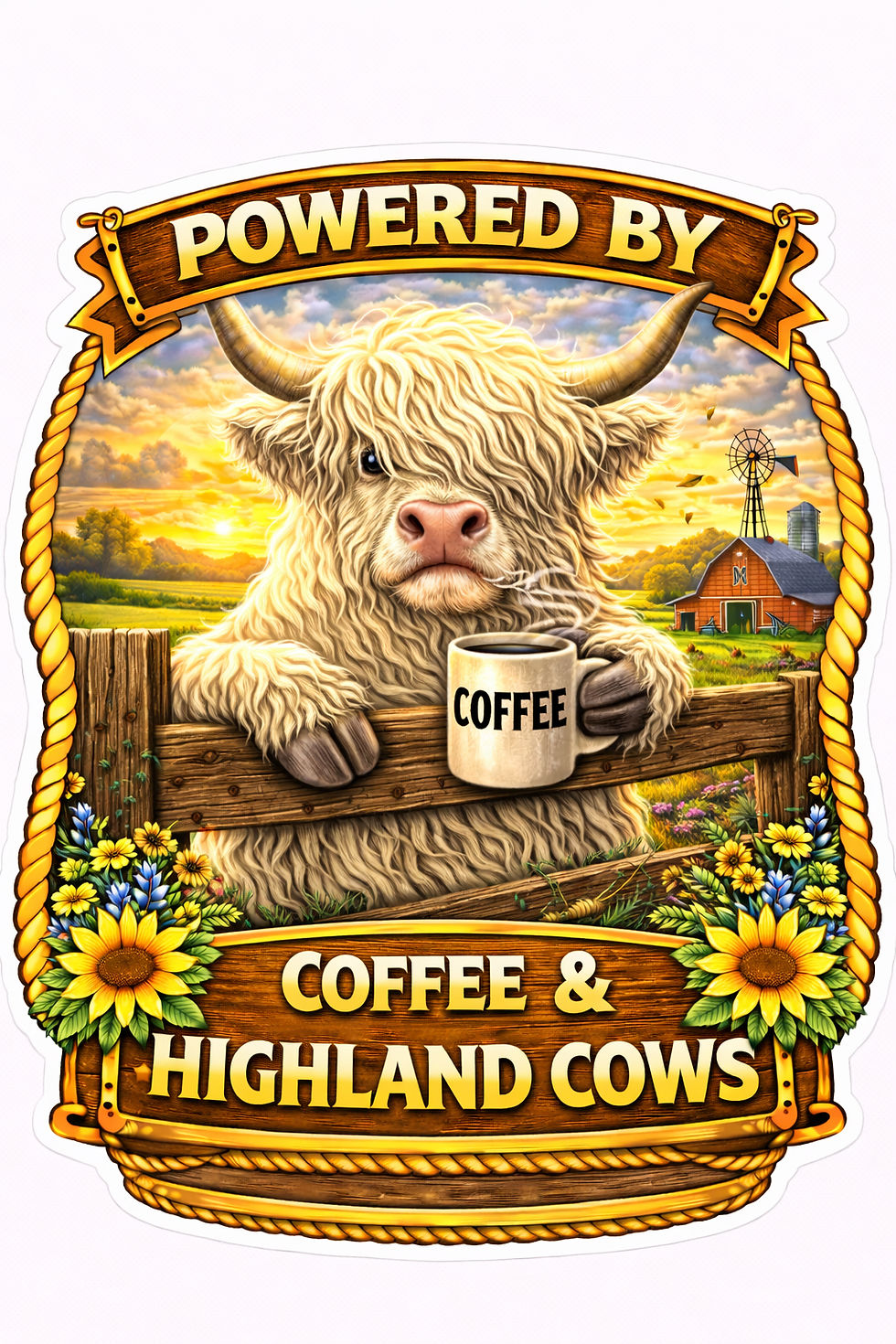 Thumbnail: Funny Highland Cow Sticker Set 