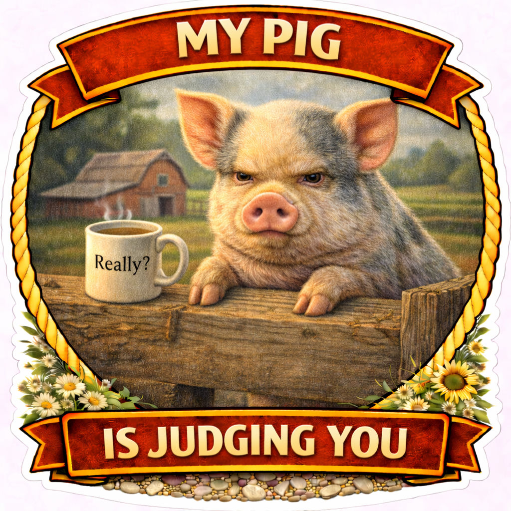 Funny Pig Sticker Pack (16 Pack) | Micro Pig & Juliana Pig Stickers |