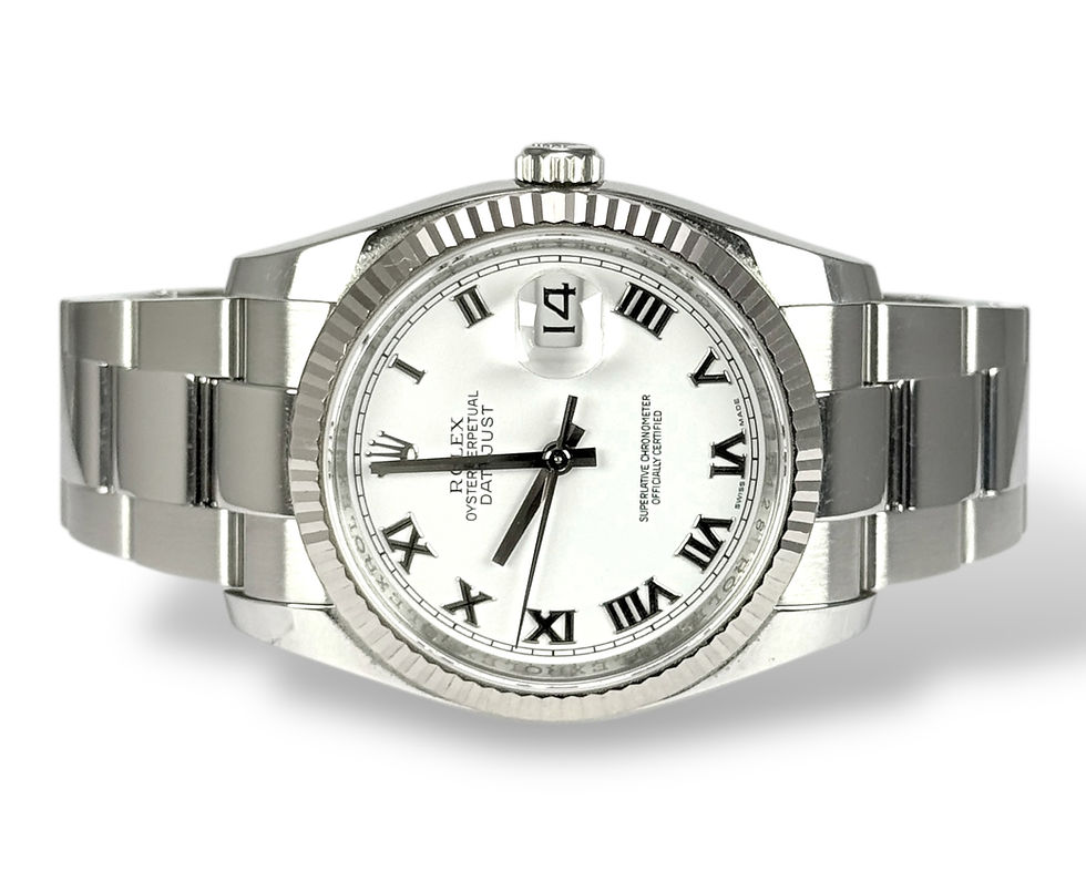 ROLEX 2008 Datejust 36, 116234, White Roman, Oyster, Box & Papers