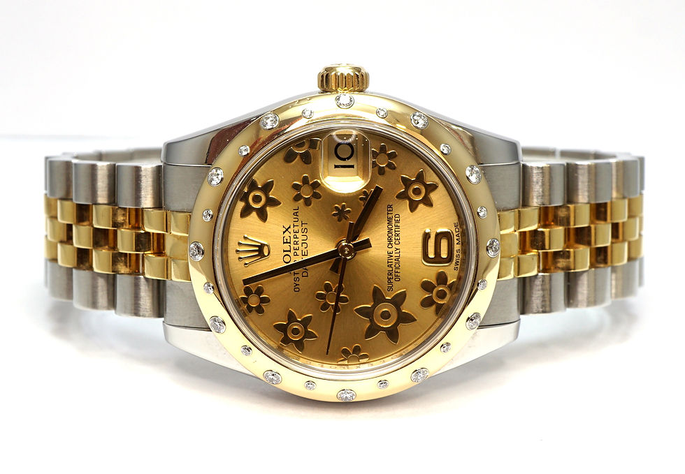 ROLEX 2011+ 31mm Datejust, Steel & Gold, 178343, Scattered Diamond Bezel