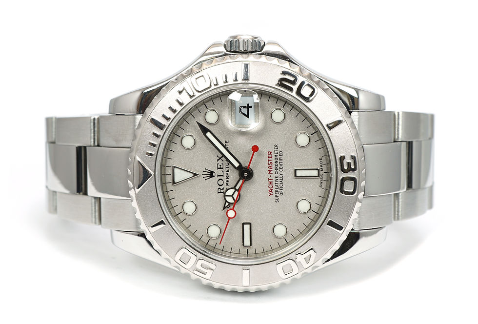 ROLEX 2002 Yacht-Master 35, 168622, Platinum Bezel, Box & Papers