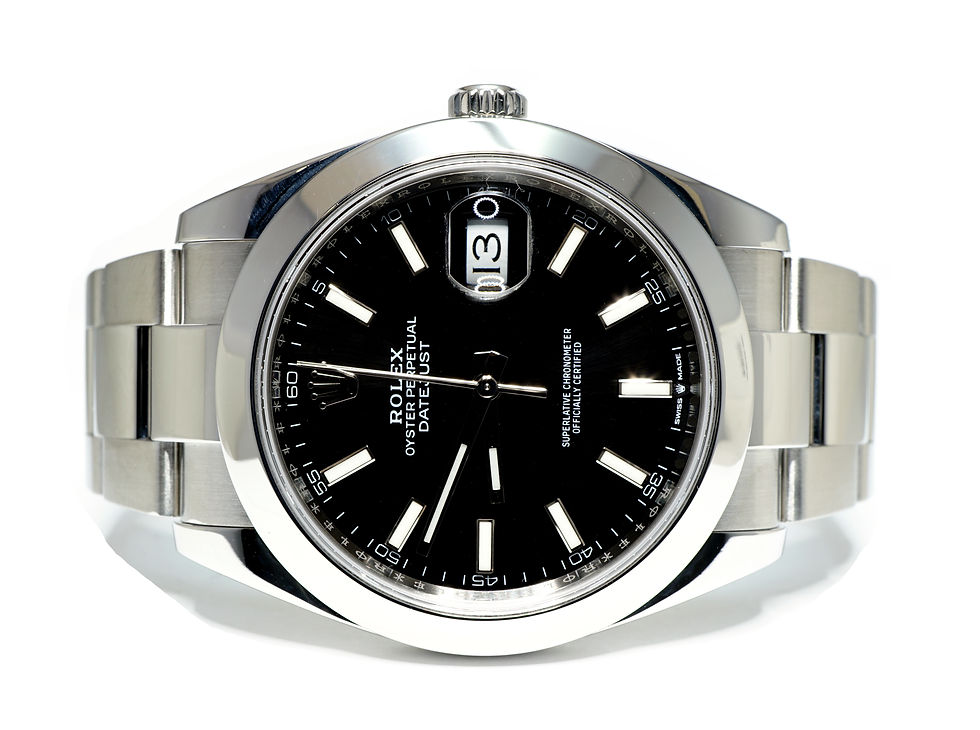 ROLEX Datjust 41, 126300, Black Baton, Oyster Bracelet, Boxed