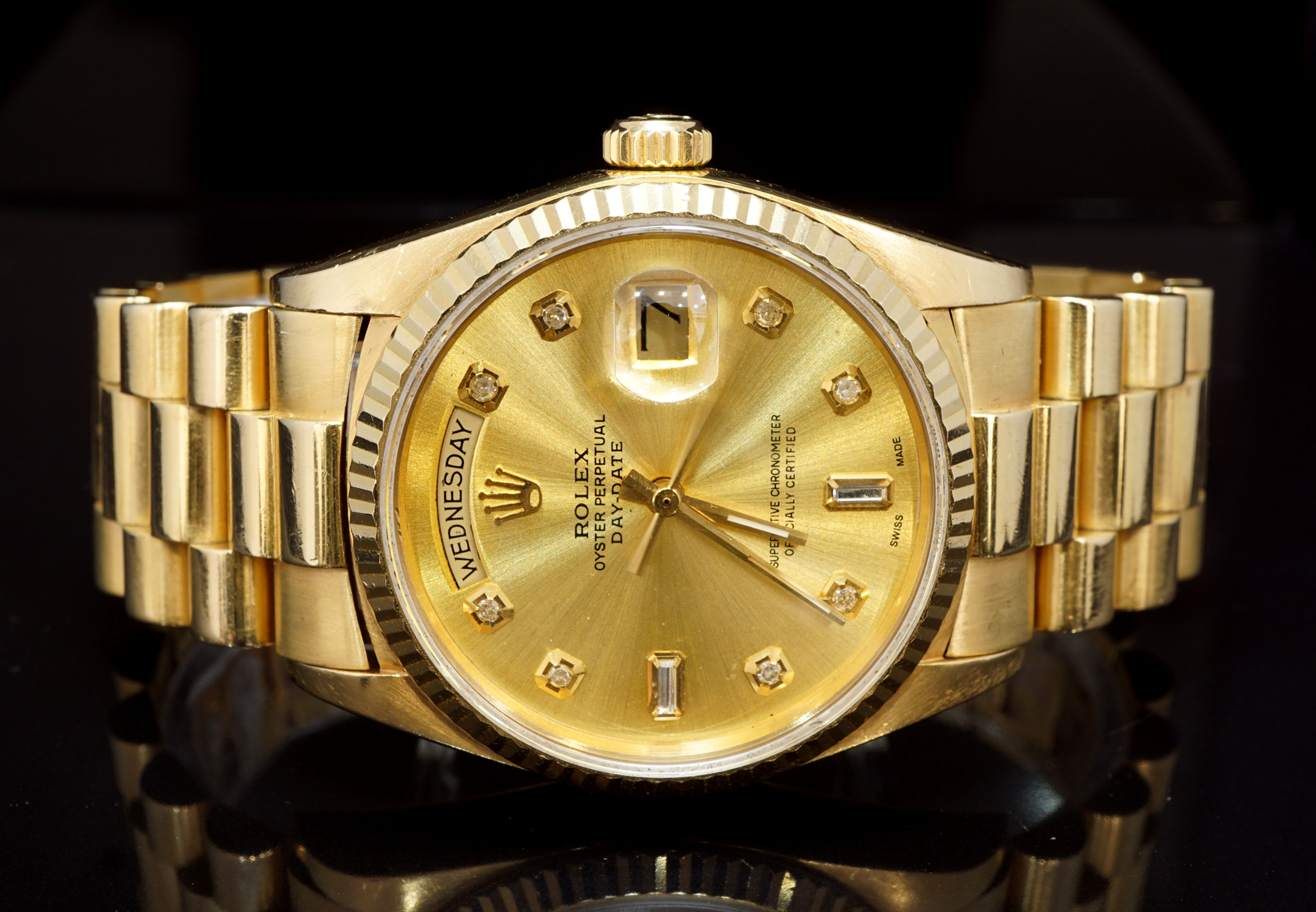 ROLEX 1988 Day-Date 36, Diamond Dot Dial, 18038, Boxed