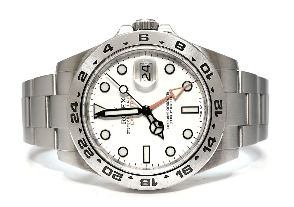 ROLEX 2015 Explorer II, 216570, Polar White, MINT, Box & Papers