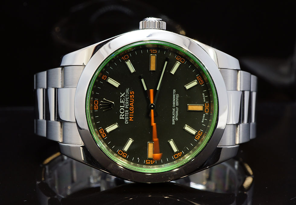 ROLEX 2009 Milgauss, Green Glass, 116400GV, MINT, Box & Papers