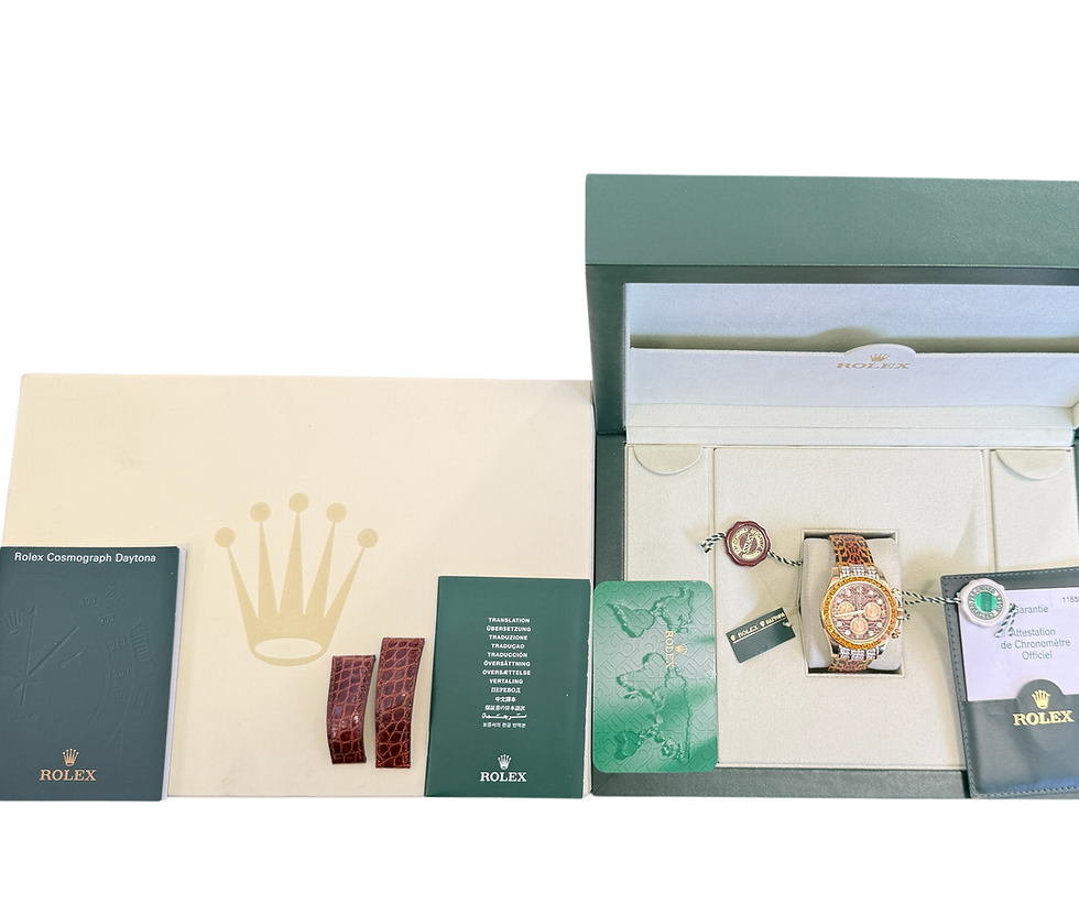 Thumbnail: ROLEX 2006 Leopard Daytona, 116598SACO Cognac Sapphire Bezel,Box & Papers