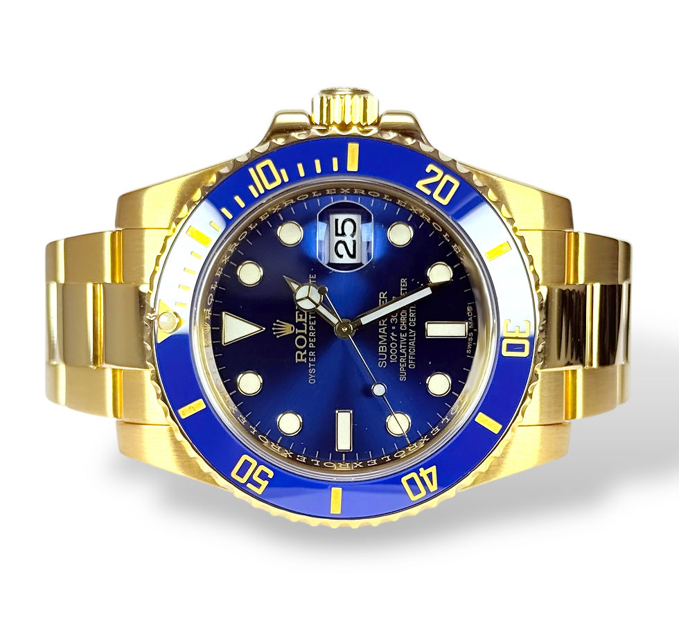 ROLEX 2009 Submariner, 116618LB, Yellow Gold, Box & Papers
