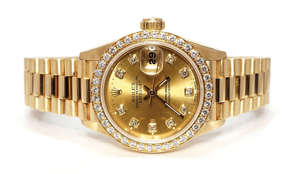 ROLEX 1995 Datejust 26, 69138, Diamond Bezel & Dial, President, Boxed