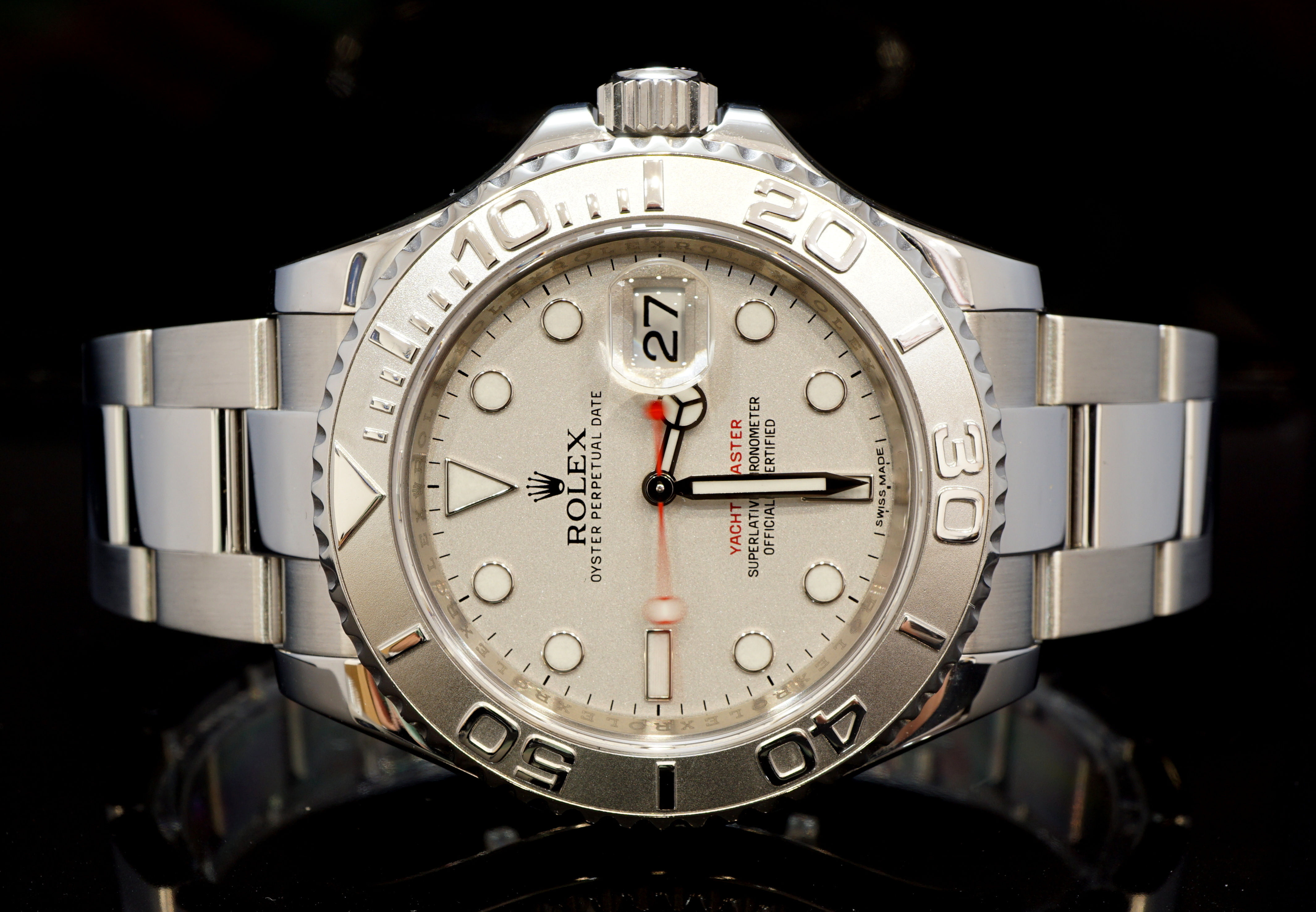 ROLEX 2014 Yachtmaster 40, Platinum Bezel, 116622, Box & Papers