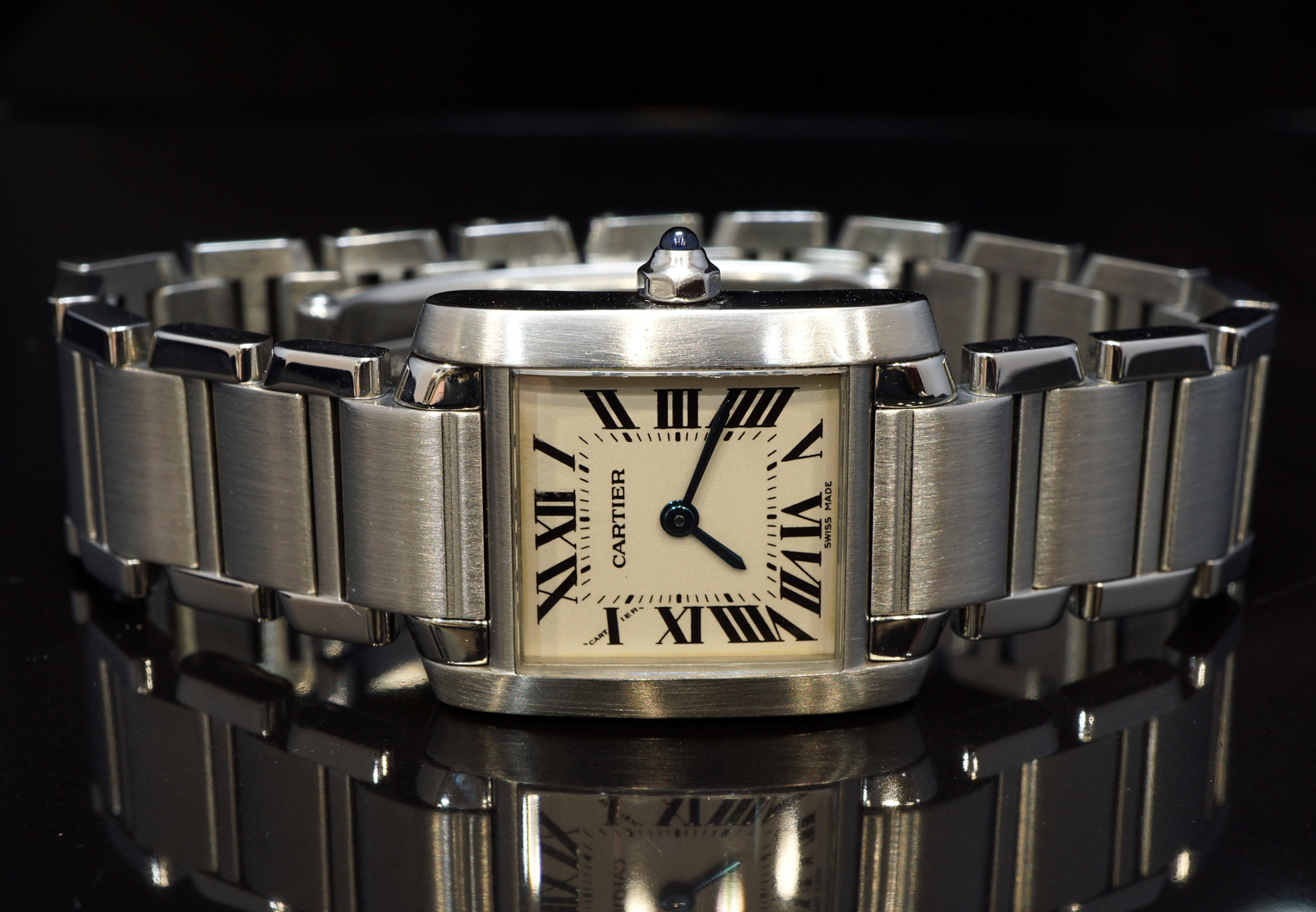 CARTIER 2005 Tank Francaise, Steel, 2384, MINT, Box & Papers