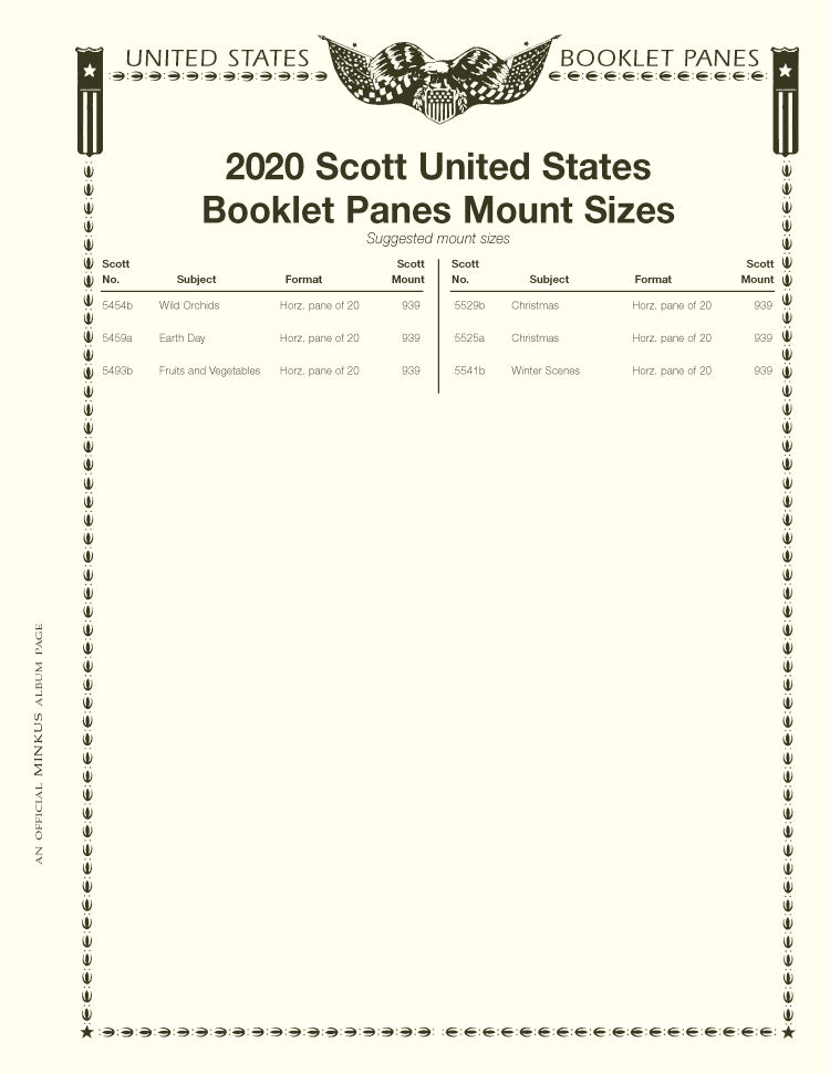 Thumbnail: 2020 Minkus U.S. Booklet Pane Supplement