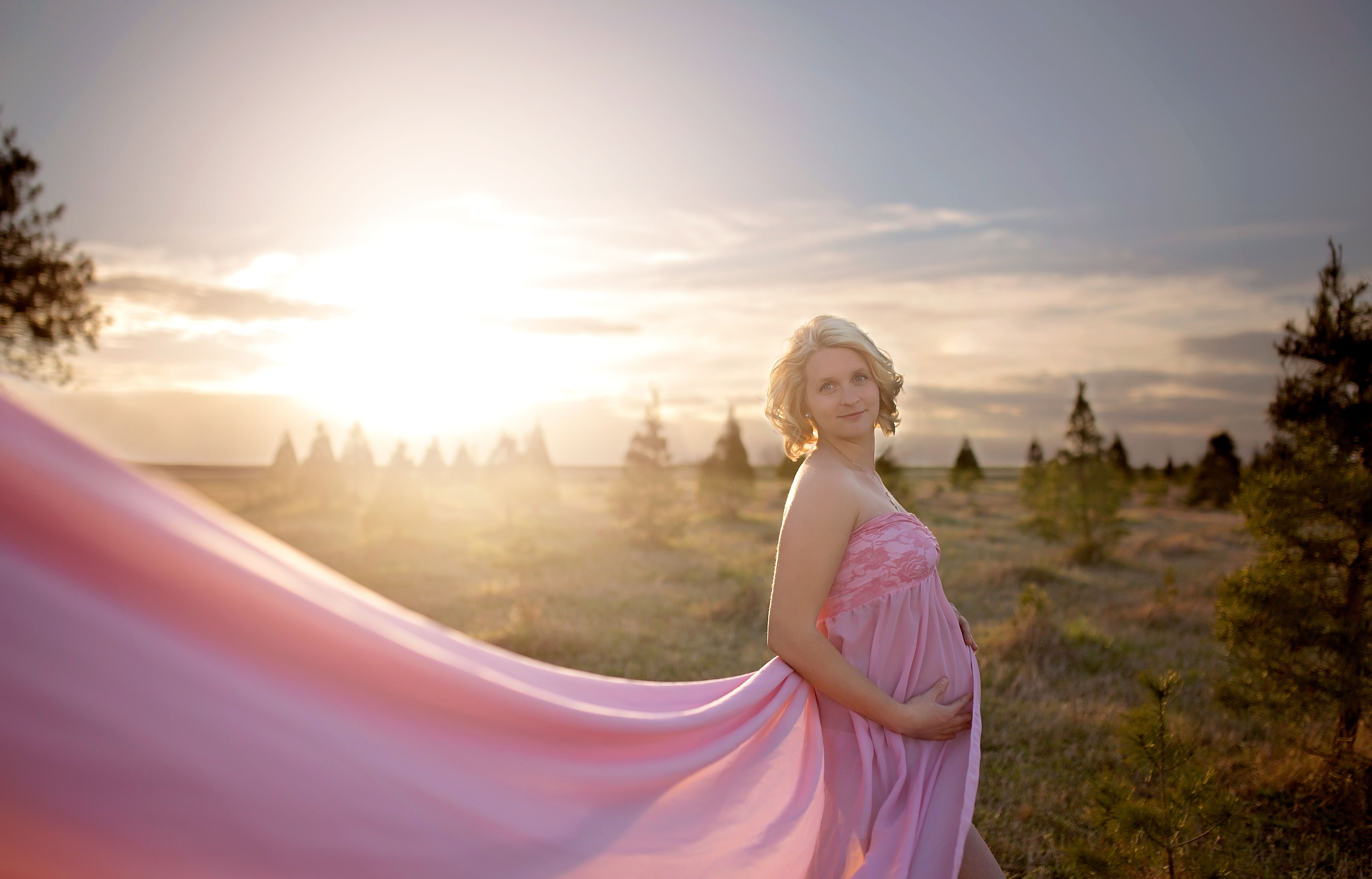 Pink Maternity Dress