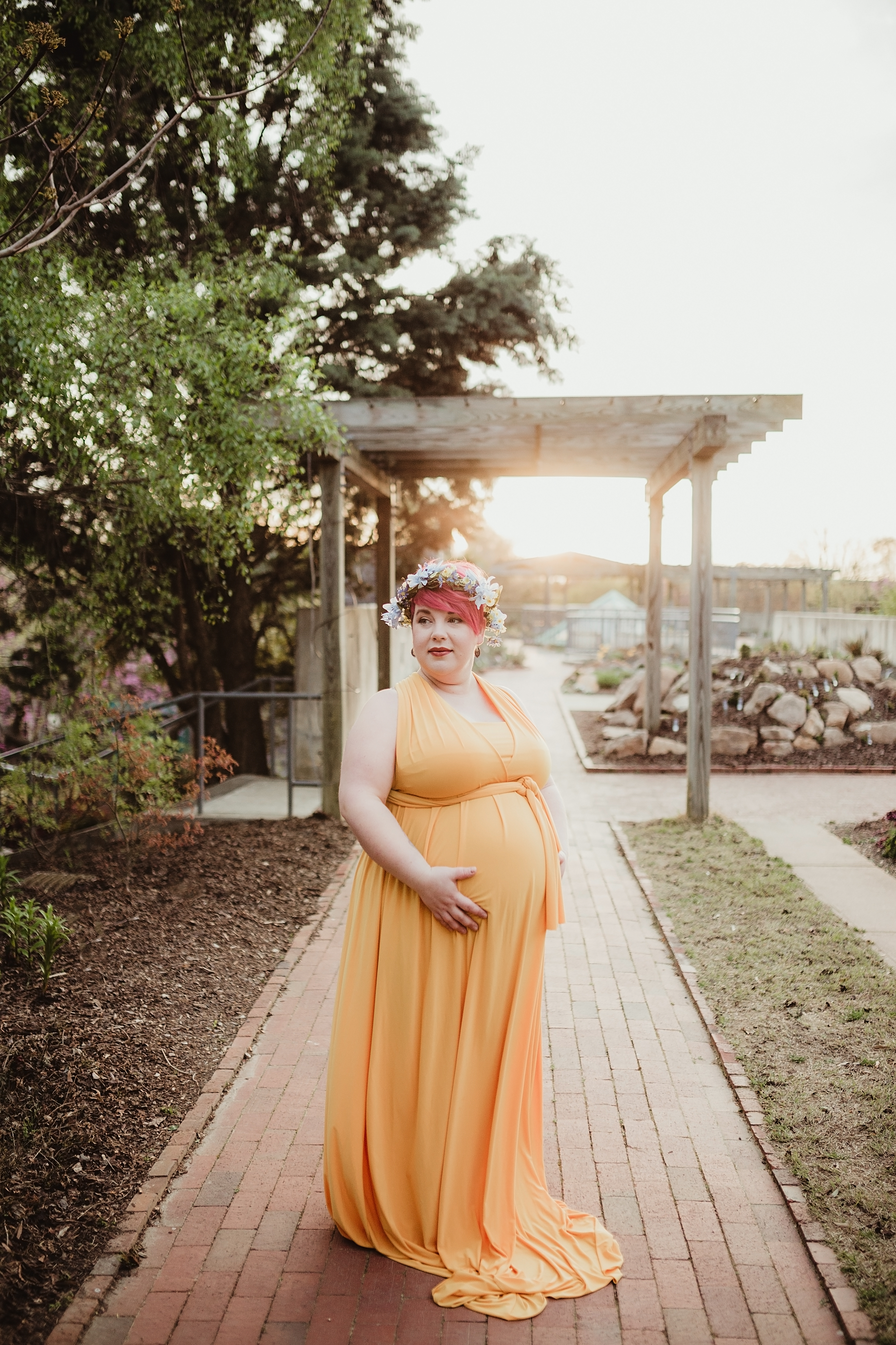 Golden Maternity Dress