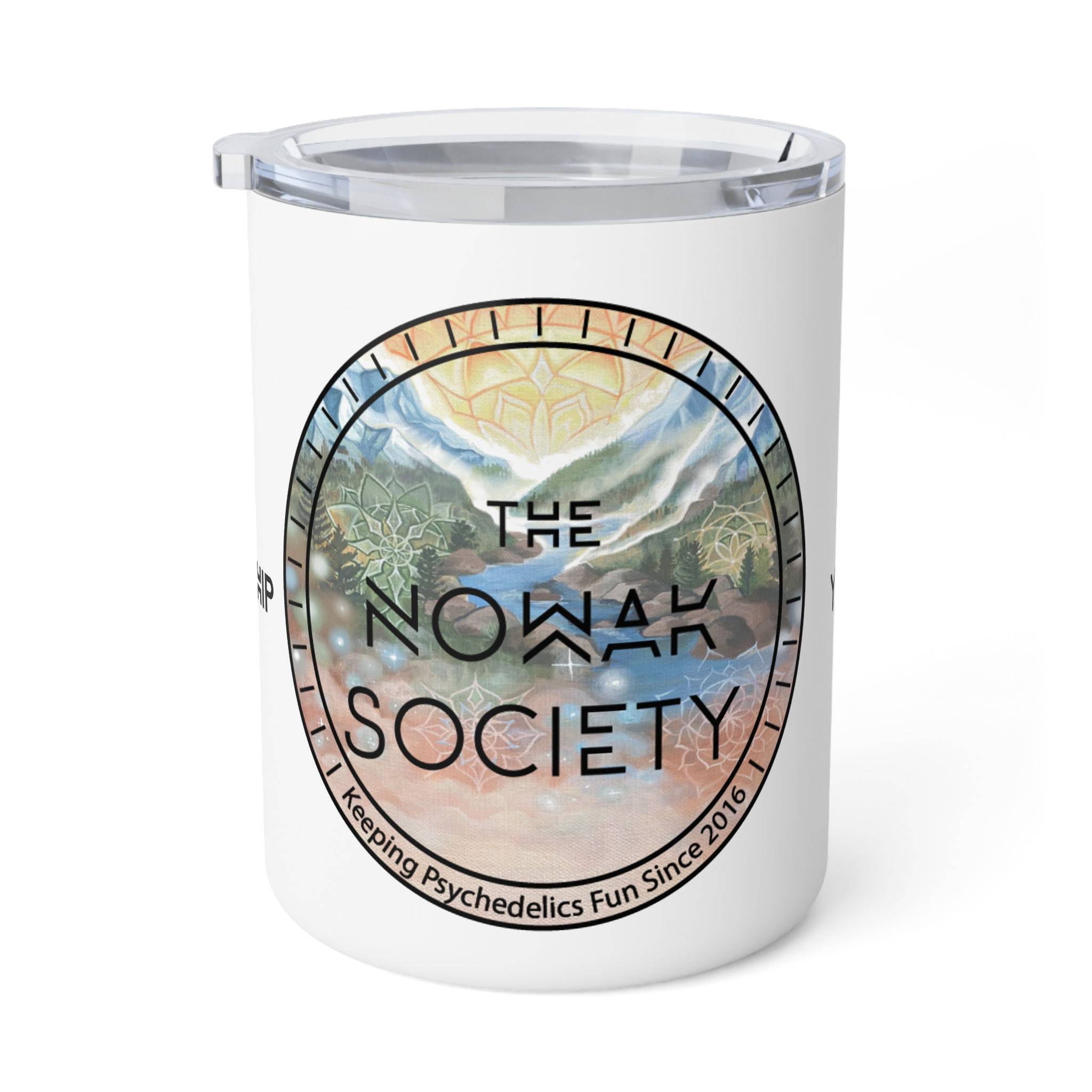 The Nowak Society Ten Year Insulated Coffee Mug — 10oz Psychedelic Travel Mug