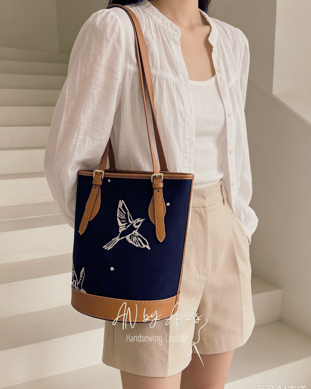 Cass tote in ECHINO Embodied fabric
