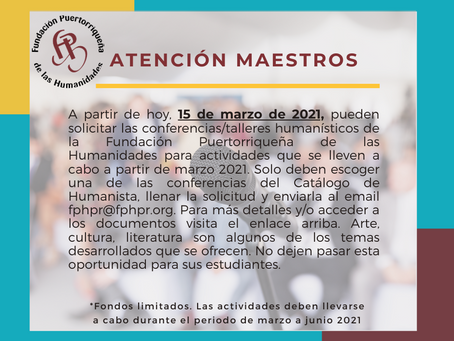 Fundación Puertorriqueña de las Humanidades anuncia fondos para solicitar conferencias
