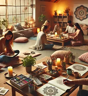 DALL·E 2025-01-08 10.16.19 - A serene and creative workshop setting featuring a cozy room