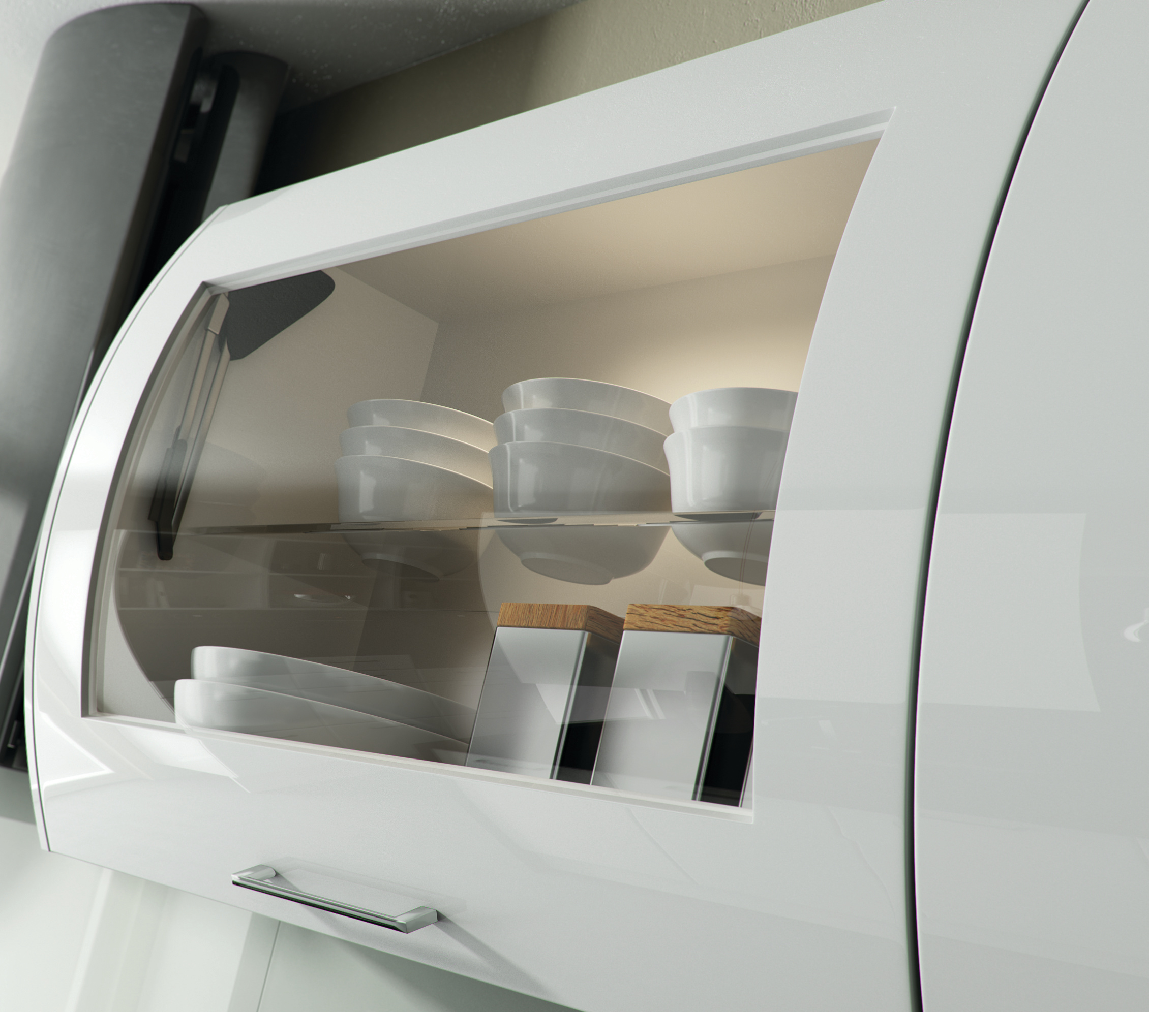 Horizontal Glaxed Curved Doors