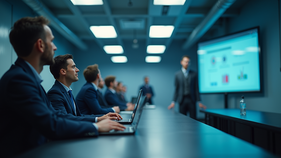 Eye-level view of a training session focused on AI technology