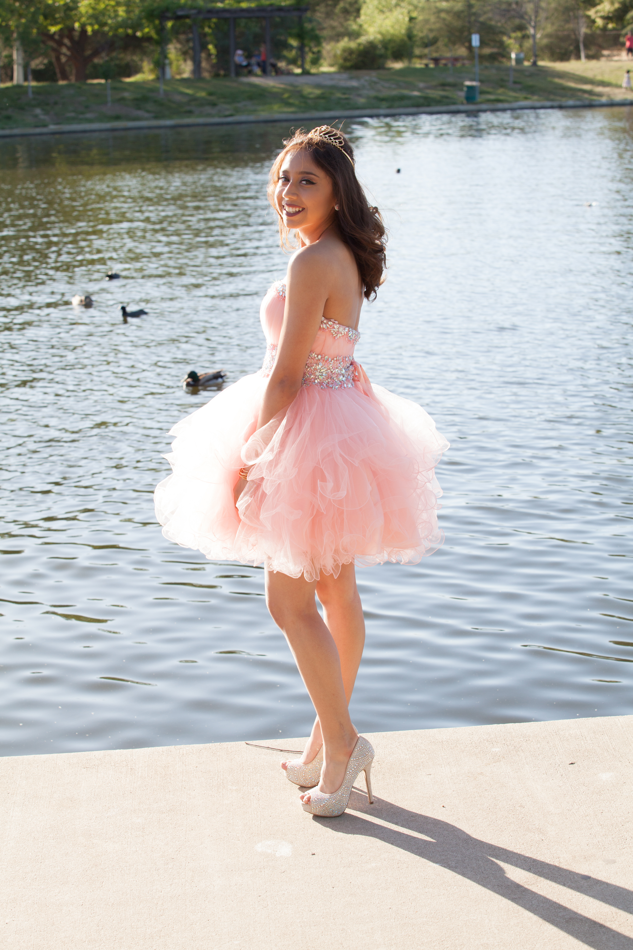 Pink Quinceanera short dress