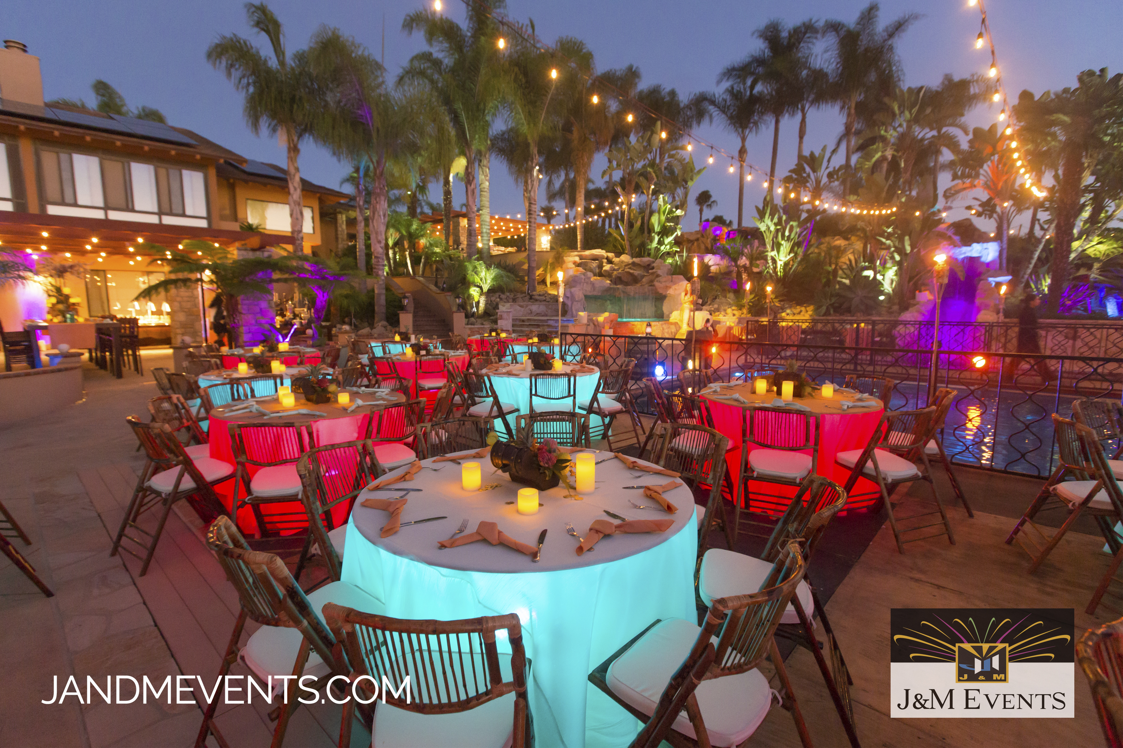 Tables underlit & Market lighting J&M event production