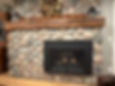 Fireplace with Northern Michigan reclaimed barnwood mantel