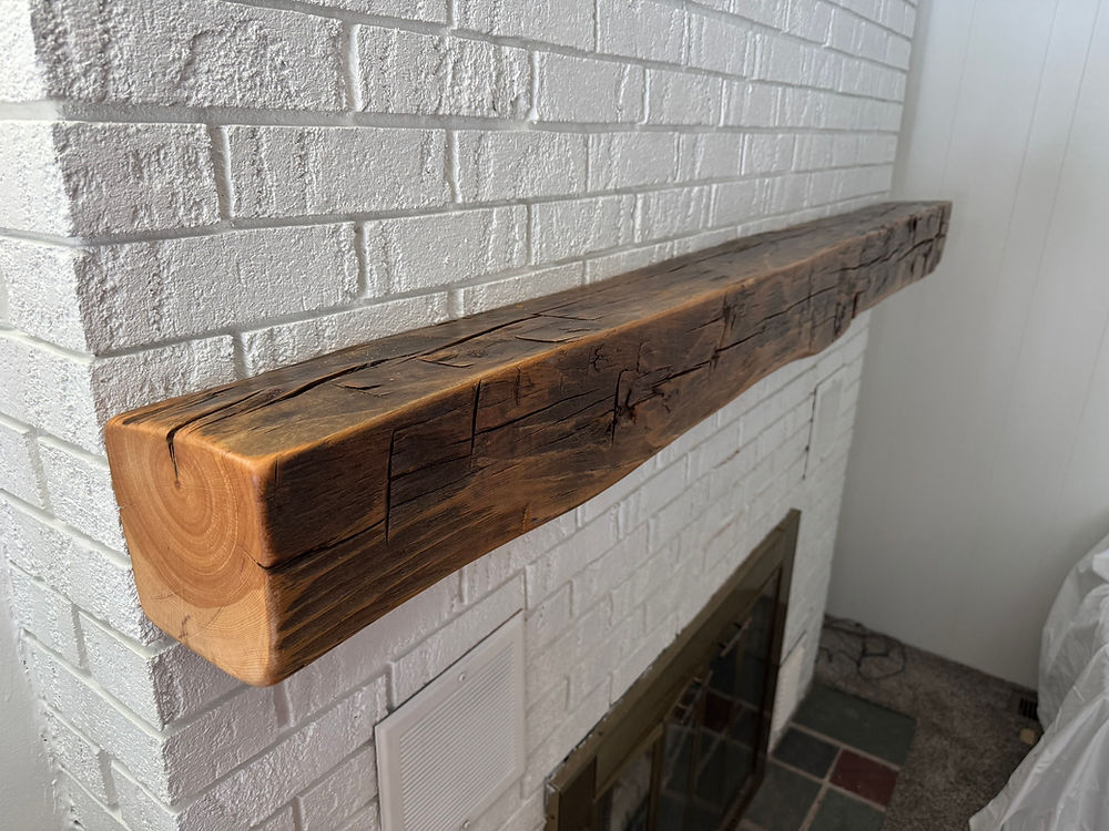 Northern Michigan reclaimed barnwood mantel