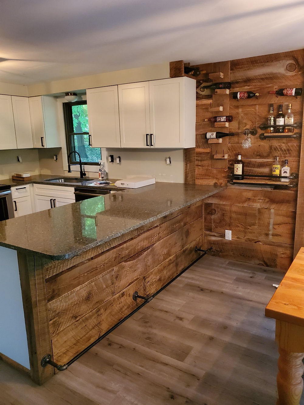 Kitchen Barnwood Wainscotting with barnwood accent wall