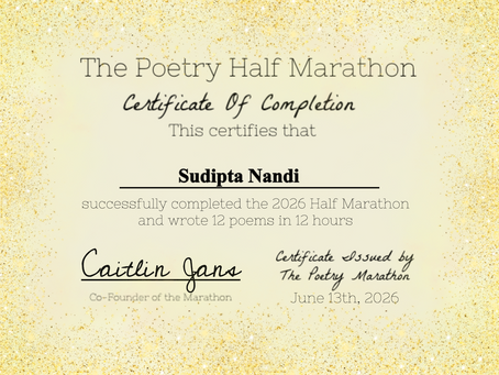 A poetry marathon certificate