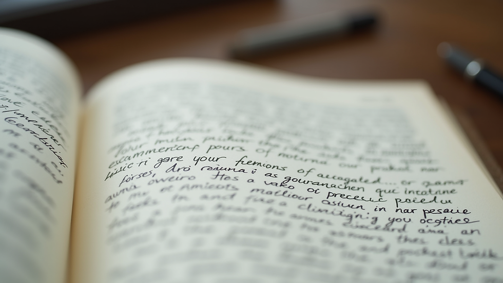 Close-up view of a manuscript with handwritten editorial notes