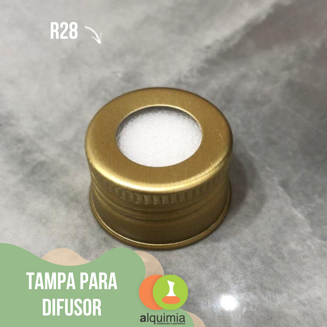 Tampa R28 Dourada Alumínio Para Difusor