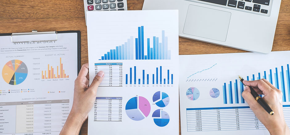 Female accountant calculations, audit an