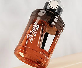 2L water bottle (black and orange)