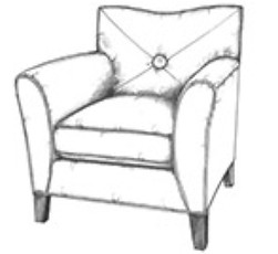 Single button tufted chair