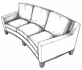 Curved Track Arm Sofa