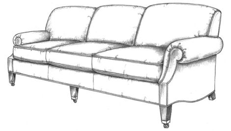 Traditional roll armed sofa with a 3 cushion faux tight back