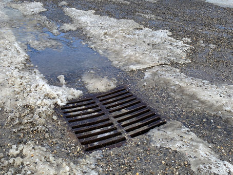 Storm drain in winter