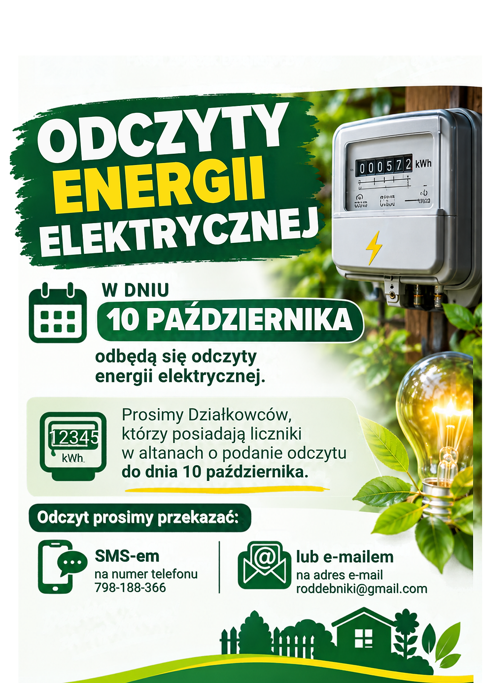 plakat o odczytach energii elektrycznej