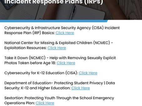 Open-Source Resources for Schools when Addressing Cyber-Related Incident Response Plans (IRPs)